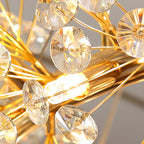 Lustra LED Tip Pendul RFAN, Model 21-5, Textura Cristal, Metal, 30 X G9, Auriu