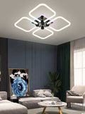 Lustra LED RFAN, Model R9142/4C, Cu Telecomanda, 3 Tipuri De Lumina Plus Lumina RGB, Intensitate Reglabila, 50W, Alb/Negru