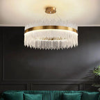 Candelabru LED RFAN, Model 8817/800, Textura Cristal, Metal, 150W, Auriu