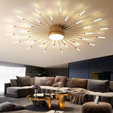 Lustra LED RFAN, Model 5966-30, 3 Tipuri De Lumina, 60W, Auriu