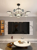 Lustra LED RFAN, Model R9149/12+1, Cu Telecomanda, 3 Tipuri De Lumina, Intensitate Reglabila, 143W, Negru