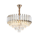 Candelabru RFAN, Model S9001/500, Textura Cristal, Metal, 8 x E27, Alb/Auriu