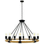 Pendul Rustic RFAN, Model 8456-8P, 8 X E27, Inaltime Reglabila