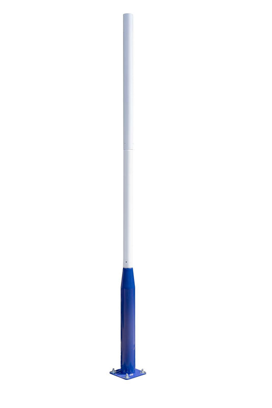 Stalp Metalic Pentru Lampi Solare cu Flansa, 3M, Alb/Albastru