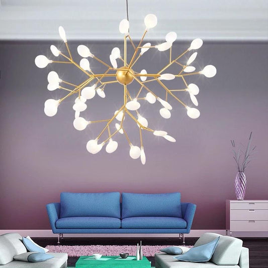 Lustra LED Tip Pendul RFAN, Model 5350-36, Metal, 36 X G4, Auriu/Alb