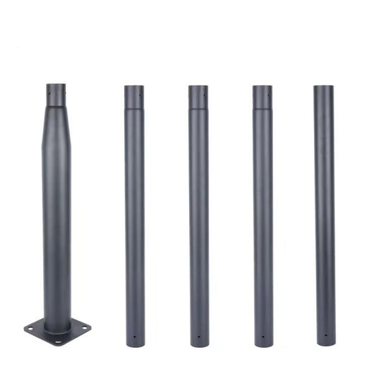 Stalp Metalic Pentru Lampi Solare cu Flansa, 5M, Gri