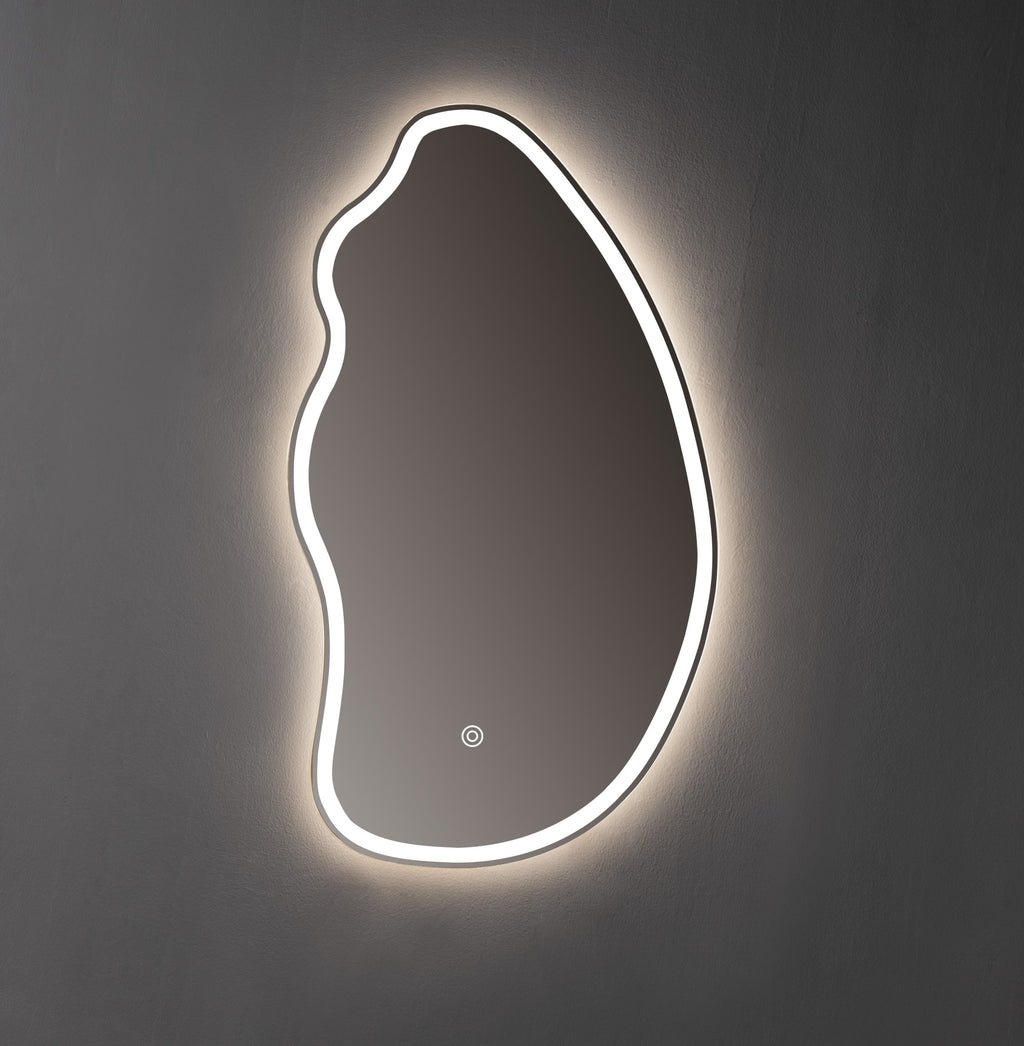 Oglinda LED Asimetrica Premium 60×100 cm, Touch, 3 Tipuri Lumina – Calda, Rece, Naturala