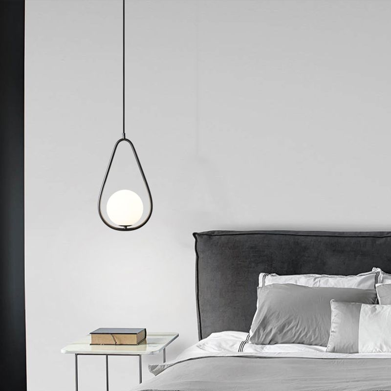 Pendul RFAN, Model ZM82, cu Abajur, 1 X E14, Inaltime Reglabila, Negru