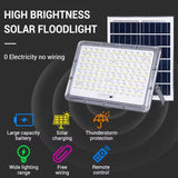 Proiector LED, cu Panou Solar si Telecomanda, Rezistent la Apa IP65, 100W, Gri