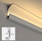 Profil LED Aplicat Tip Scafa Sau Plinta, Lungime 3m, Material Aluminiu, Alb