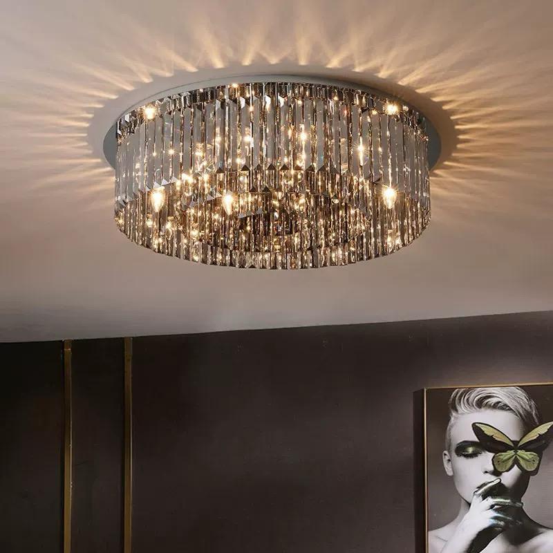 Candelabru RFAN, Model H98348/400, Textura Cristal, Metal, 5 X E14, Crom