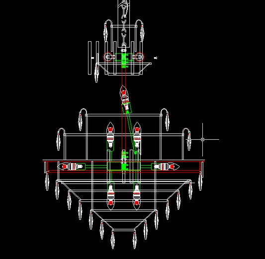 Candelabru RFAN, Model S89001/800x1050, Textura Cristal, Metal, 22 X E27, Negru/Auriu