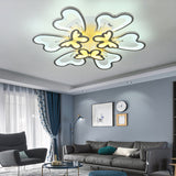 Lustra LED RFAN, Model M218/6+3, cu Telecomanda, 3 Tipuri de Lumina plus Lumina RGB, Intensitate Reglabila, 210W, Alb