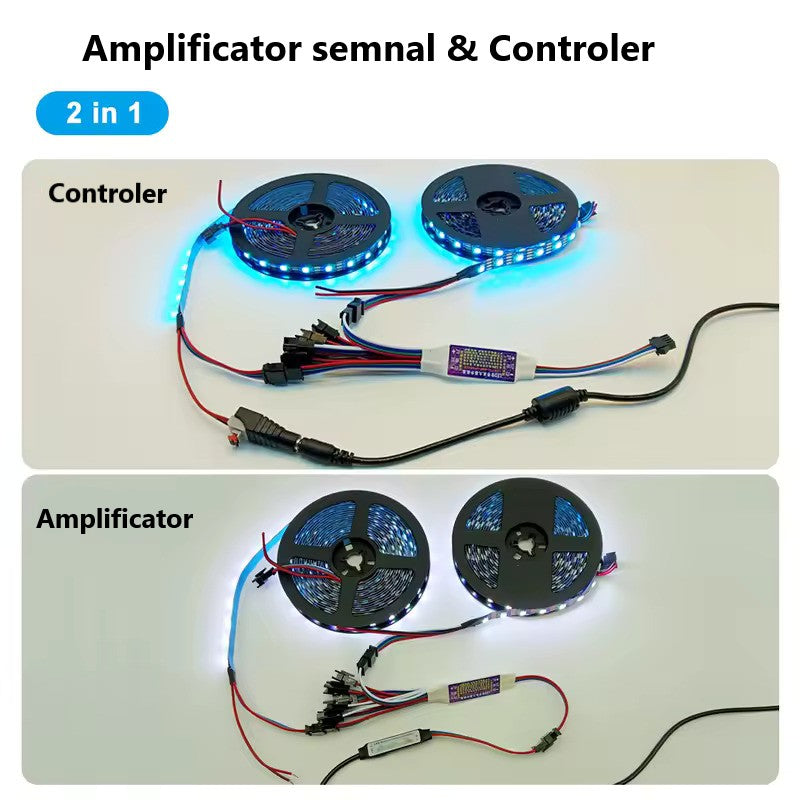Amplificator Pentru Banda LED RGB Digitala, 8 Iesiri