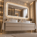 Oglindă LED Dreptunghiulară 130×80 cm, Iluminare Față + Spate, Dezaburire, 3 Tipuri de Lumină, Touch
