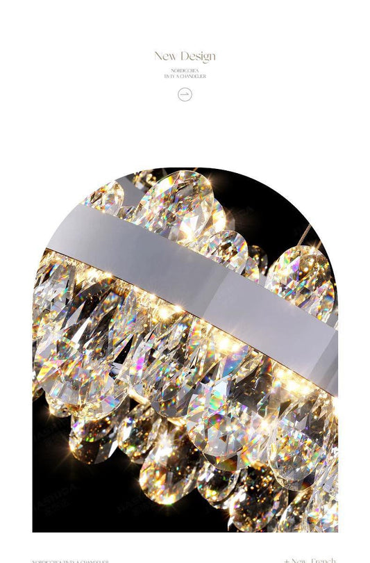 Candelabru LED RFAN, Model 5710/600, Textura Cristal, Metal, 150W, Argintiu