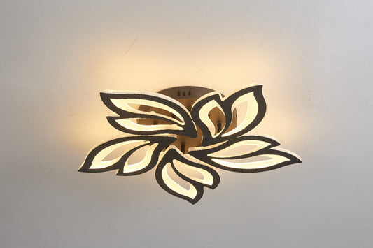 Lustra LED RFAN, Model K137-5, cu Telecomanda, 3 Tipuri de Lumina, Intensitate Reglabila, 61W, Negru
