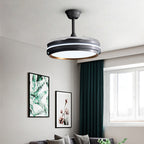 Lustra cu ventilator, ESC-417YY BK, design modern, Negru
