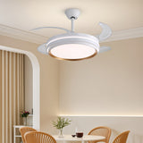 Lustra cu ventilator, ESC-417YY WH, design modern, Alb