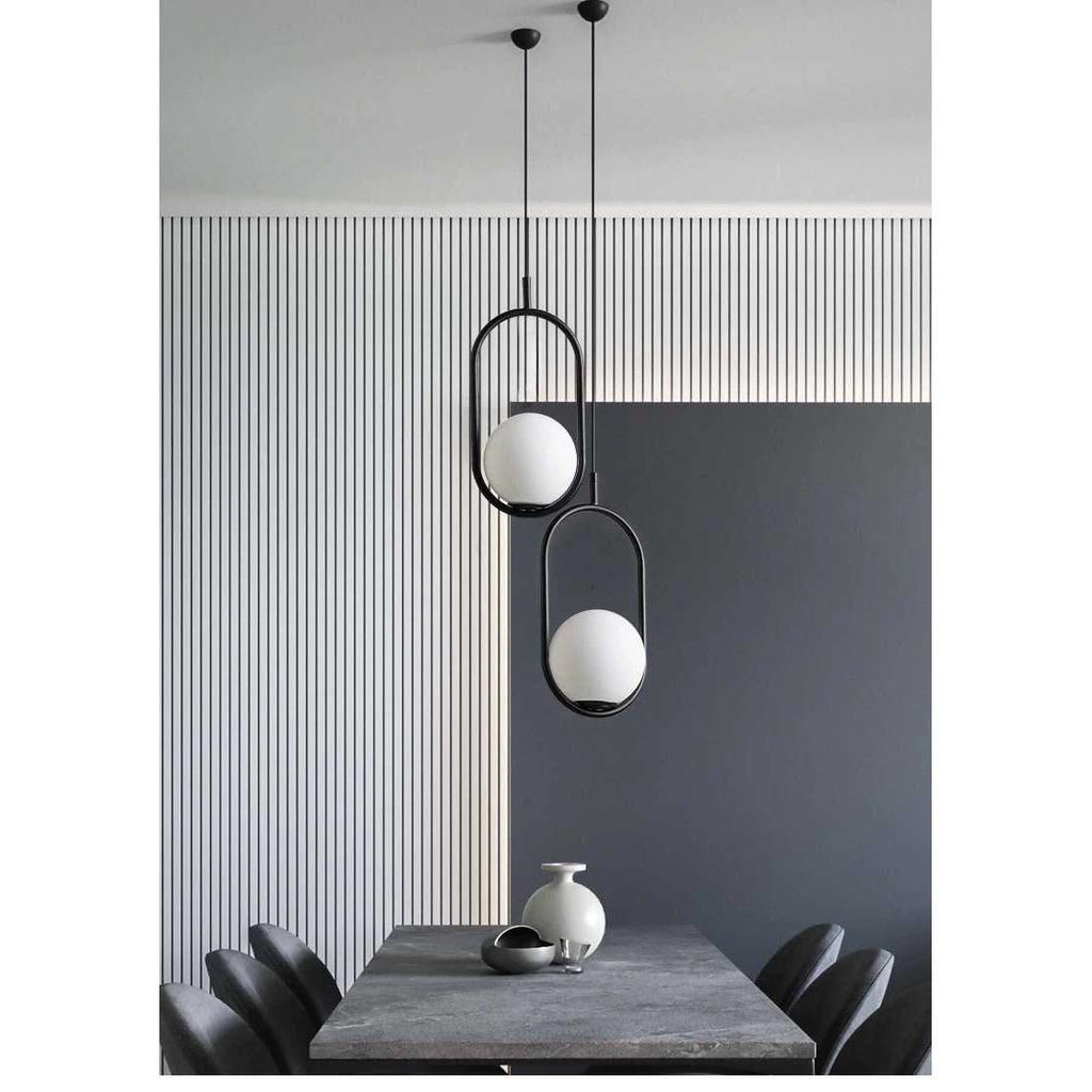Pendul RFAN, Model ZM81, cu Abajur, 1 X E14, Inaltime Reglabila, Negru