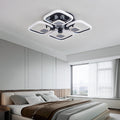 Lustra LED RFAN, Model 1007/4+4, Cu Telecomanda, 3 Tipuri De Lumina, Intensitate Reglabila, 128W, Negru