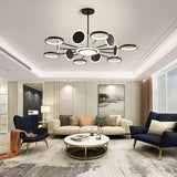 Lustra LED RFAN, Model R9149/12+1, Cu Telecomanda, 3 Tipuri De Lumina, Intensitate Reglabila, 143W, Negru