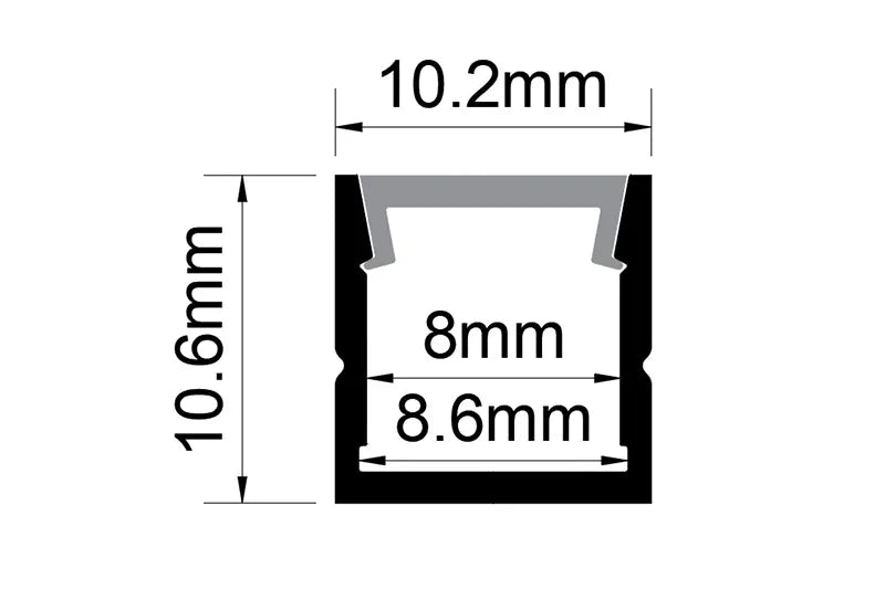 Profil LED Aplicat, 10 x 10, Lungime 2m, Aluminiu