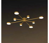 Lustra LED RFAN, Model R9029-8, Cu Telecomanda, 3 Tipuri De Lumina, Intensitate Reglabila, 96W, Auriu