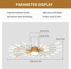 Lustra LED RFAN, Model 5966-28, 3 Tipuri De Lumina, 60W, Auriu