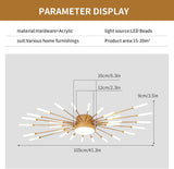Lustra LED RFAN, Model 5966-28, 3 Tipuri De Lumina, 60W, Auriu