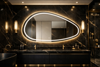 Oglinda LED Asimetrica Premium 160×85 cm, Touch, 3 Tipuri Lumina – Calda, Rece, Naturala