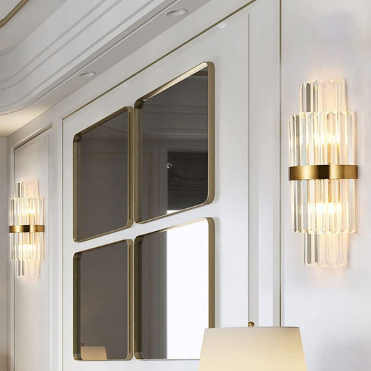Aplica RFAN, Model 7821/2W, Textura Cristal, Metal, 2 X E14, Auriu