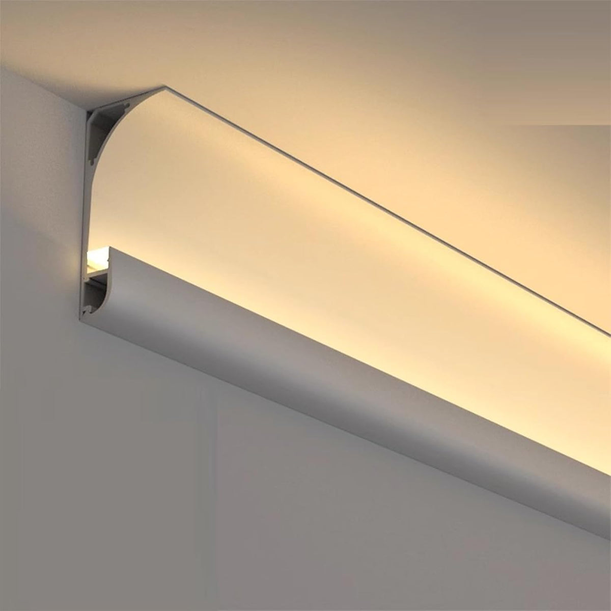 Profil LED Aplicat Tip Scafa Sau Plinta, Lungime 3m, Material Aluminiu, Alb