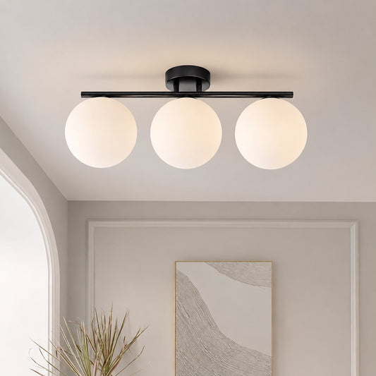 Lustra RFAN, Model 6073-3, Cu Abajururi, 3 X E27, Negru