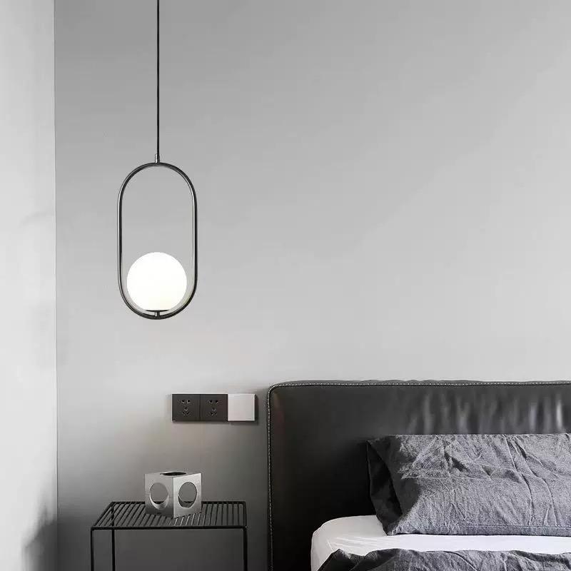 Pendul RFAN, Model ZM81, cu Abajur, 1 X E14, Inaltime Reglabila, Negru