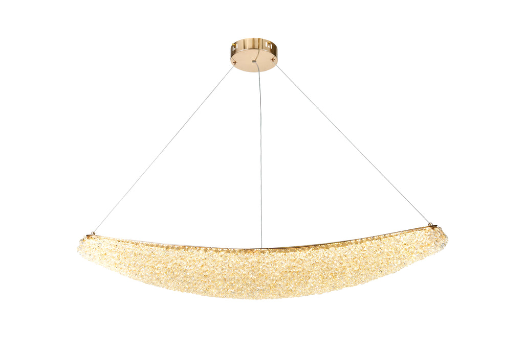 Candelabru LED RFAN, Model 5558/1100, Textura Cristal, Metal, 96W, Auriu