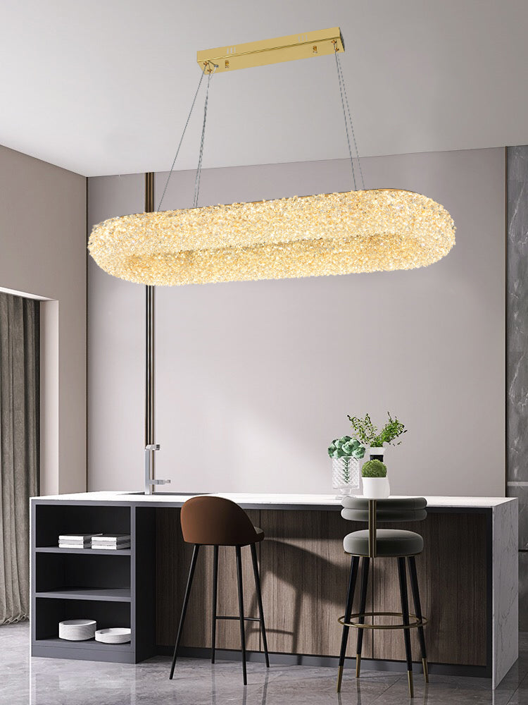 Candelabru LED RFAN, Model 5558/850*300, Textura Cristal, Metal, 75W, Auriu
