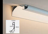 Profil LED Aplicat Tip Scafa Sau Plinta, Lungime 3m, Material Aluminiu, Alb