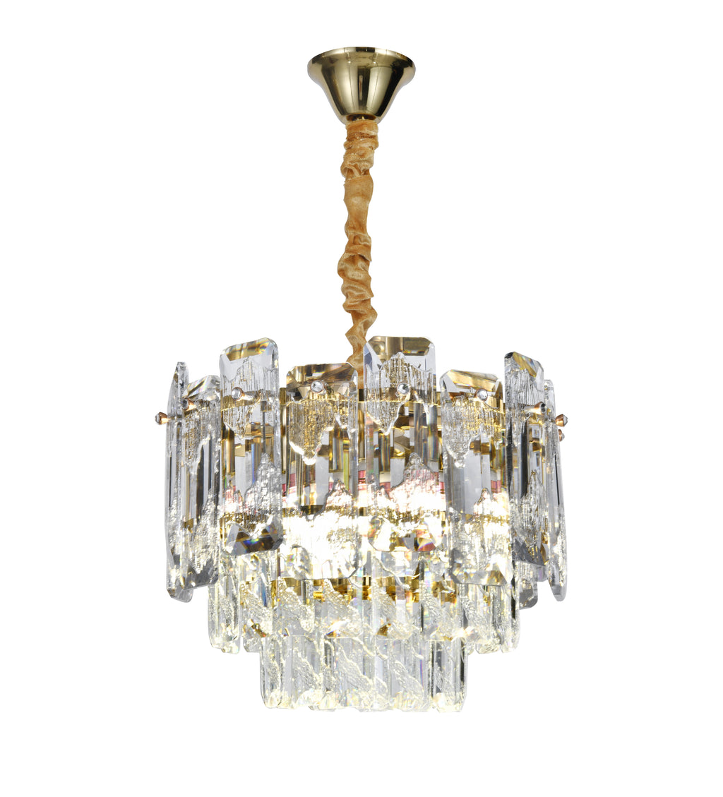 Candelabru RFAN, Model 5861/300, Textura Cristal, Metal, 4 X E14, Auriu