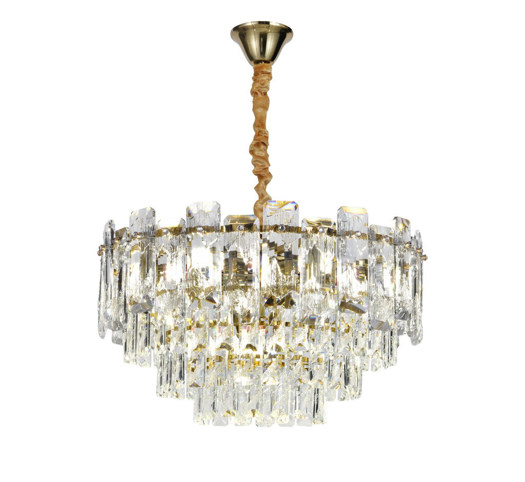 Candelabru RFAN, Model 5861/500, Textura Cristal, Metal, 8 X E14, Auriu