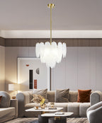 Candelabru RFAN, Model 5866/400, Textura Sticla, Metal, 6 X E14, Auriu