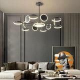 Lustra LED RFAN, Model R9149/12+1, Cu Telecomanda, 3 Tipuri De Lumina, Intensitate Reglabila, 143W, Negru