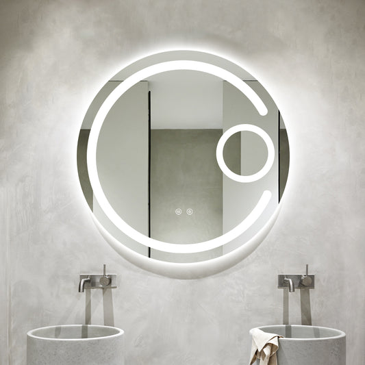 Oglinda LED Touch, 70 x 70 cm, Functie Dezaburire, Oglinda Cosmetica, Smack