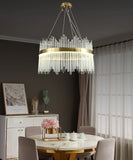 Candelabru LED RFAN, Model 8817/800, Textura Cristal, Metal, 150W, Auriu