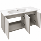Set Mobilier Baie LED 100 cm cu Lavoar Ceramic și Dulap cu Oglindă LED, Gri Deschis