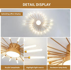 Lustra LED RFAN, Model 5966-28, 3 Tipuri De Lumina, 60W, Auriu