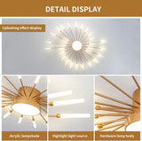 Lustra LED RFAN, Model 5966-28, 3 Tipuri De Lumina, 60W, Auriu
