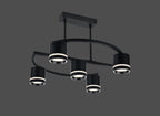 Lustra RFAN, Model R9172/4+1, 5 X Soclu GX53, Negru