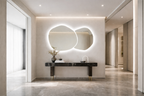 Oglinda LED Dubla, Asimetrica Premium 140×80 cm, Touch, 3 Tipuri Lumina – Calda, Rece, Naturala
