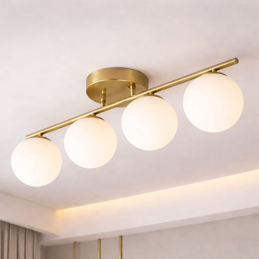 Lustra RFAN, Model 6073-4, Cu Abajururi, 4 X E27, Auriu